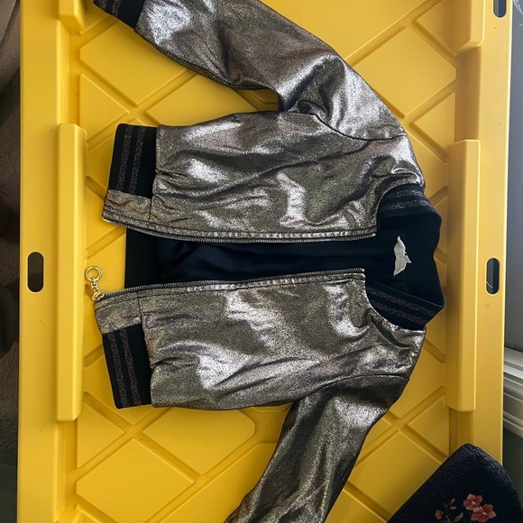 Silver Metallic Bomber Jacket - Picture 4 of 7